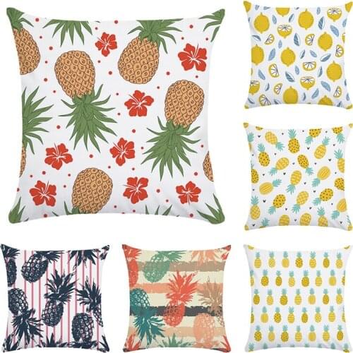 Pineapple Fruit Pattern Polyester Throw Pillow Cushion Cover Car Home Decoration Sofa Bed Decorative Pillowcase CR159