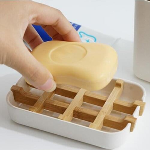 Bamboo Fiber Shower Soap Holder Draining Box Kitchen Storage Rack Bathroom Soap Case Supplies Portable Bar Soap Box Container