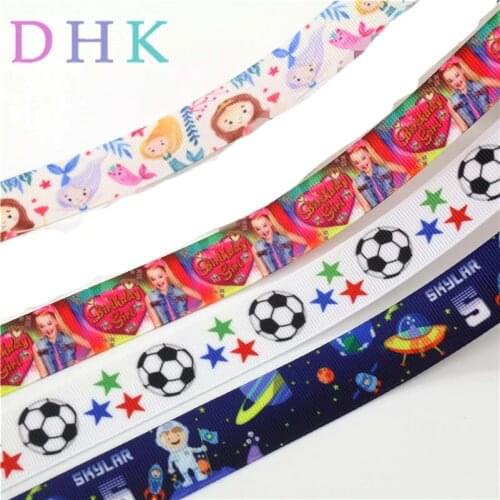 DHK 7/8'' 5yards girl ball space Printed Grosgrain Ribbon Accessory hairbow headwear decoration Wholesale DIY OEM 22mm C1693