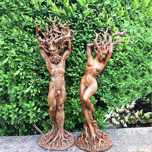Dryad Ornament Green Man Resin Statue Figurines Garden Crafts Decorations Home Accessories Statues Et Sculptures
