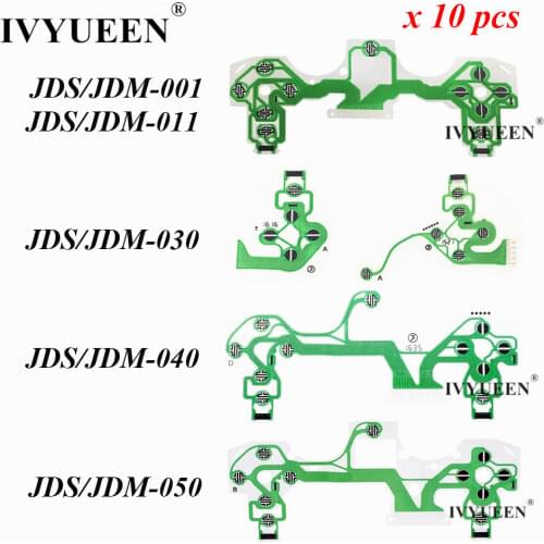 IVYUEEN 10 PCS for Dualshock 4 PS4 DS4 PRO Slim Controller Conductive Film Conducting Film Keypad Flex Cable JDM 050 040 030 011