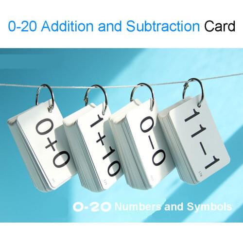 0-20 Math Cards Addition&Subtraction Arithmetic Card Baby Learning Cards Flash Cards Montessori Educational Toys for Children