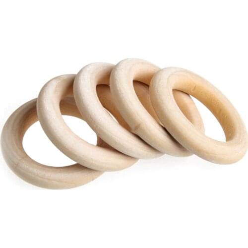 Rings Bead 10Pcs/Pack Wood Beads Pendant Home Decorations DIY Crafts Connectors Circles Toy Accessories Natural Color Wooden