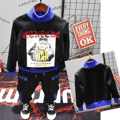 Boys Sweatshirt Sets 2019 Autumn Winter New Childrens Clothing Set Kids Boys Turtleneck Sweatshirt+pants Suits Toddler Outwear