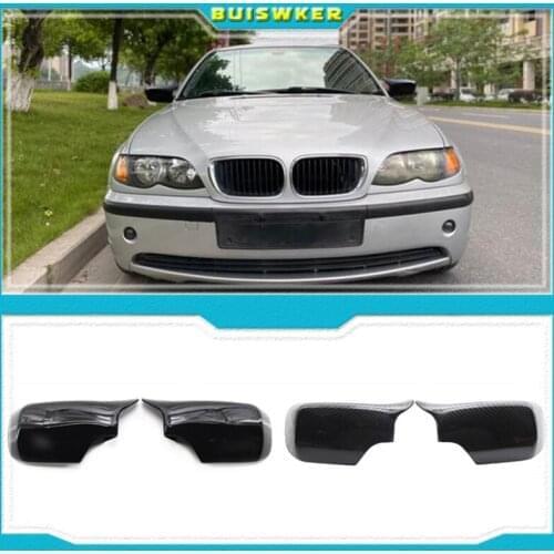 Car Side Door Rearview Side Mirror Cover Cap for BMW E46 316i 318i 318d 320d 320i 323i 325i 328i 330d 330i 330xi 1998-2005 ABS