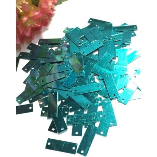 35g 6*19mm Rectangle Sequins Flat Paillettes 2 Holes Shoes Bags Garment Accessory Wedding Crafts DIY Scrapbooks Light Blue