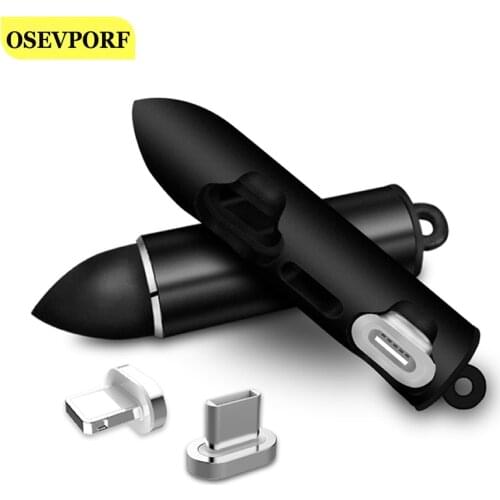 Magnet Cable Plug Case Portable Storage Box Magnet Charger Plug for iPhone Micro USB Type C Connector Case Bullet Collect Case
