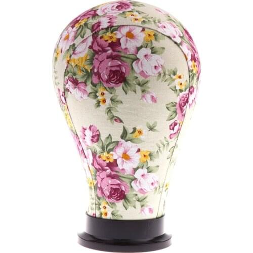 Mannequin Model Cork Canvas Block Head Wigs Cap Making Display Holder 24