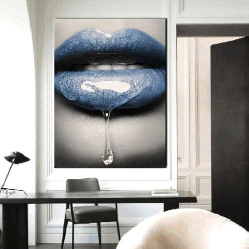 Nordic Style Motivational Poster Girl Black White Canvas Print Minimalist Wall Picture Lips Prints Painting Poster Drop shipping