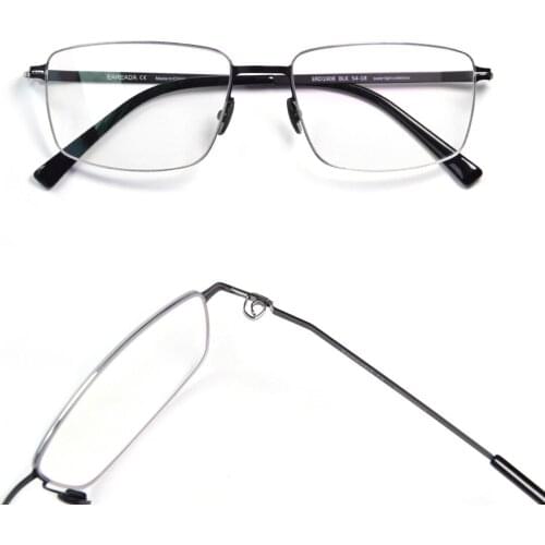 Eareada Mens Square Eyeglasses Frame Screwless Ultra Flexible Light Frame Glasses Full Rim Prescription Power Lens Eyewear Men