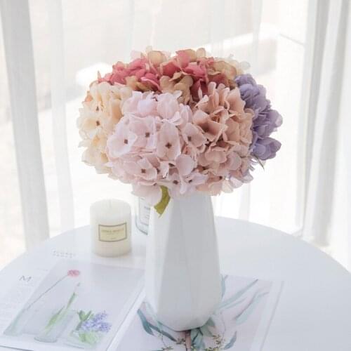 1pc Hydrangea Artificial Flowers Branch Home Wedding Party Room Decor Autumn Silk Plastic Fake Flower
