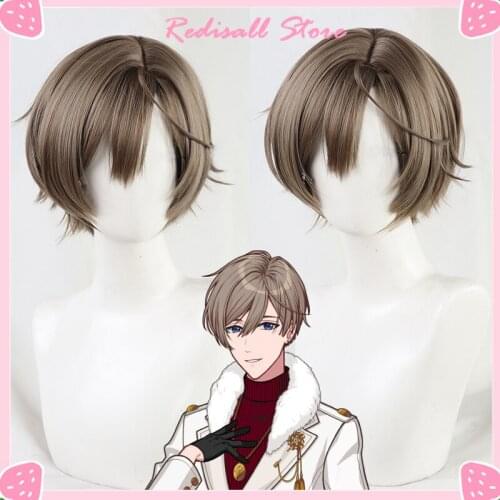 Promise of Wizard Rustica Wig Cosplay Brown Short Hair Heat Resistant Synthetic Halloween Free Wig Cap for Adult Unisex