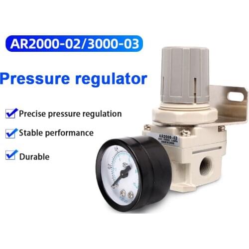 ZKCM AR2000-2 AR3000-3 Air Pressure Regulator Pressure Reducing Valve With Pressure Gauge
