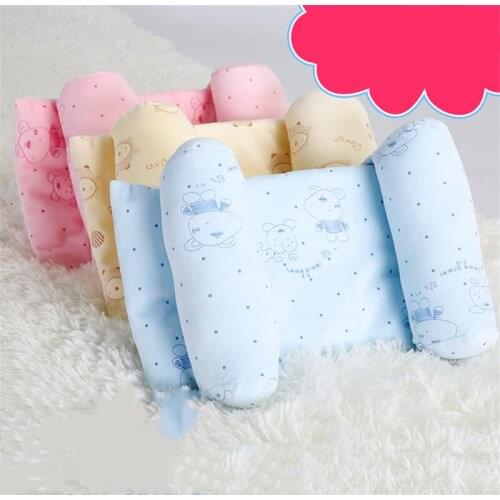 Cute Anti-heading Pillow Infant Baby Soft Pillow Prevent Flat Head Anti Roll Cushion Sleeping Support Baby Cotton Pillows