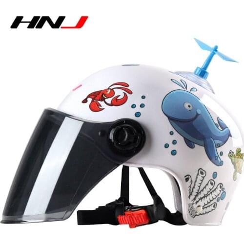 HNJ Childrens Helmet Drop-proof Breathable Battery Car Electric Motorcycle Boy Girl Baby Four Seasons Helmet