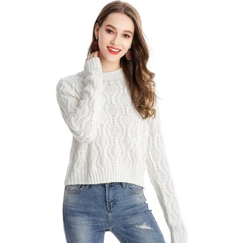 Womens Sweaters Autumn Winter Female Long Sleeve Fashion Loose Twisted Knitting Shirts Ladies Pullover Tops Jumpers
