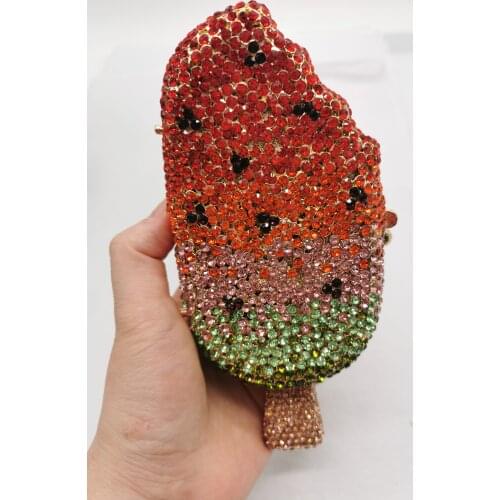 XIYUAN Lady Small Popsicle Shape Evening Bag For Wedding Party Dinner Nightclub Clutches Bags Bridal Clutch Wallet Bag Red Pink