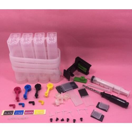 YOTAT Universal 4C DIY CISS, CISS ink tank with full accessories for HP 21 22 60 61 56 57 74 75 901 121 300 122 301