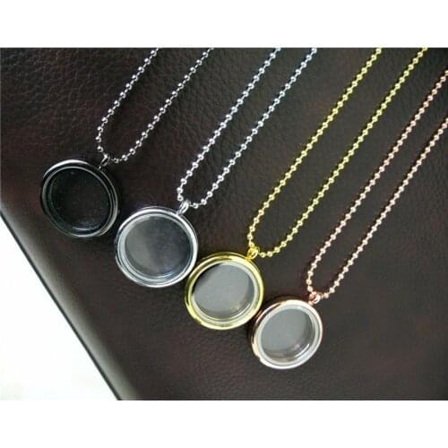 Jewelry wholesales necklace charms for women kids glass locket 30mm living Memory 80cm chain Fit Floating Locket