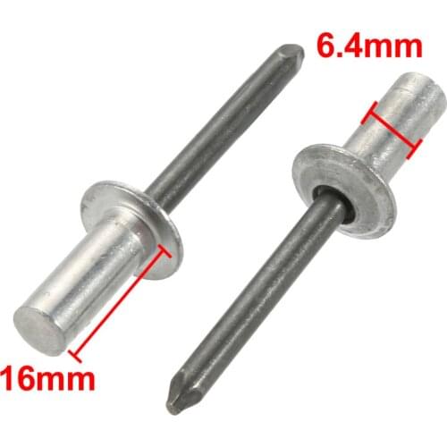 UXCELL 40pcs 6.4mmx10/13/16mm Rivets Aluminum Round Dome Head Closed End Blind Rivet Fasteners For Machinery Electric Equipment