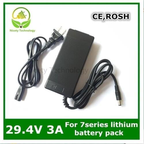 24V E-bike Li-ion Lithium Battery Charger 7 Series Output 29.4V3A Electric Bike Lithium Battery Charger DC Plug Connector 29.4V