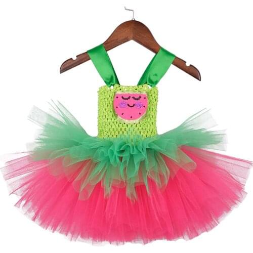 Girls Watermelon Tutu Costume Baby Birthday Party Cosplay Dresses Kids Photo Props Halloween Costumes Summer Dress 0-12Y