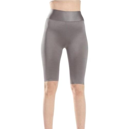 Womens High Waist Toparlayıcılı Short Shiny Disco Leggings Women Sports Clothing