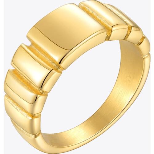 ENFASHION Vintage Watchband Rings For Women Gold Color Cute Ring Anillos Stainless Steel Friends Gift Fashion Jewelry R204086