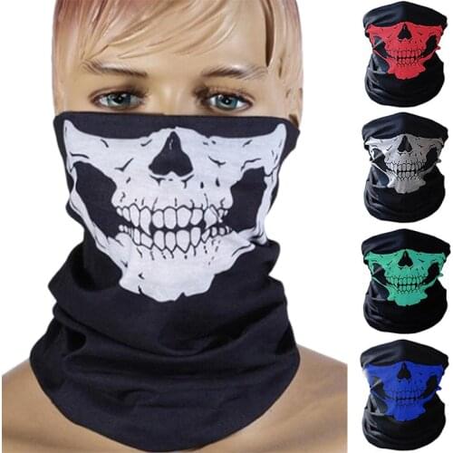 1Pc Cycling Outdoor Skull Seamless Balaclava Magic Scarf Halloween Ride bandana Half Face Mask Neck Gaiters Riding Camping Scarf