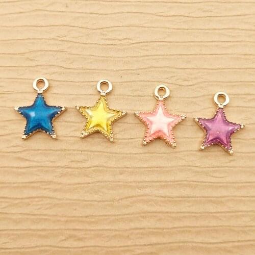 10pcs 12x14mm enamel star charms for jewelry making and crafting charm fashion earring pendant bracelet necklace charm