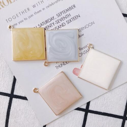 20 pieces / lot DIY square drop oil handmade jewelry accessories earrings material Pendant Accessories jewelry handmade
