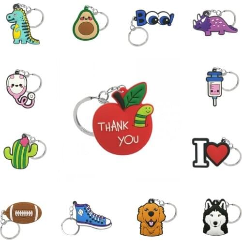 500pcs Keychain Hot Cartoon Key Chain Anime Key Ring Fashion Accessories Key Holder Kids Gift