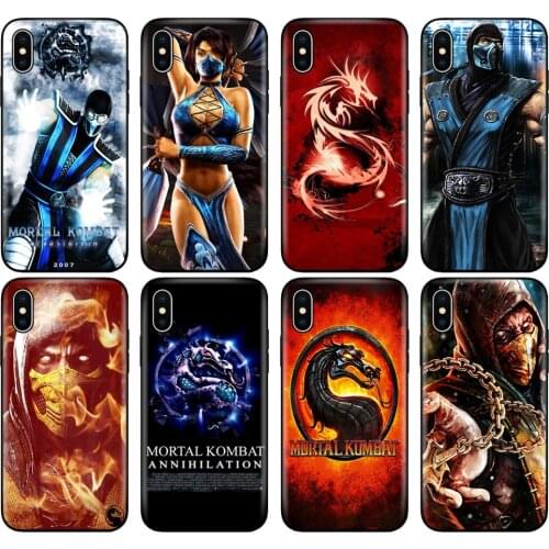 Black tpu case for iphone 5 5s se 6 6s 7 8 plus x 10 silicon cover for iphone XR XS 11 pro MAX Scorpion Sub Zero Mortal Kombat x