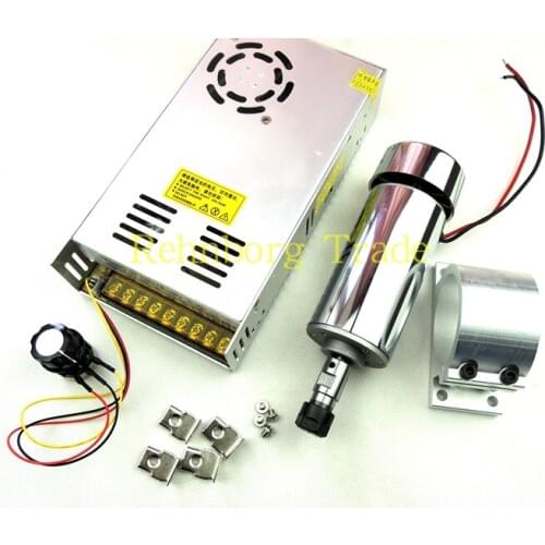 DC12-48V 0.4kw spindle motor ER11 chuck CNC 400W Spindle Motor + 52mm mount bracket + Power Supply speed governor For DIY CNC