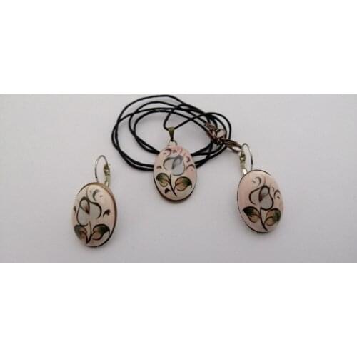 Decorative Embroidered Tile Earring Necklace Set String rings necklace earrings jewelery necklace sets for women jewelery set