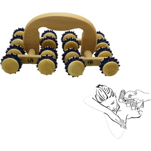 16 Massage Balls Wooden Roller Tool for Foot Body Hand Hold Ball Roller Leg Body Massage Wheel Relieve Body Leg Pain
