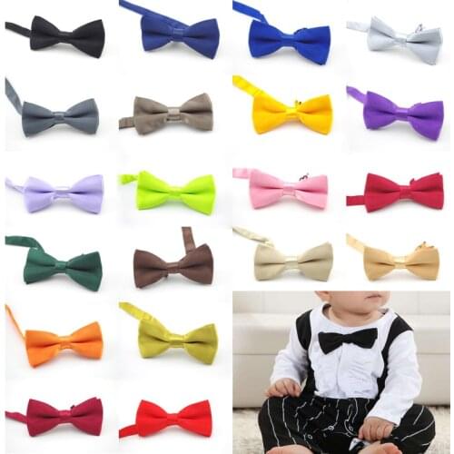 Baby Children Lovely Classic Solid Color boy and girl Butterfly Kont Cute Bowtie Hair Accessories Coordinate Banquet Red Yellow