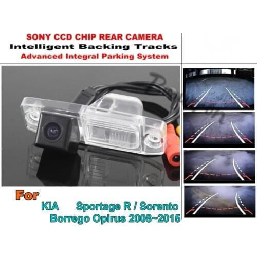 For KIA Sportage R Sorento Borrego Opirus 2008~2015 Smart Tracks Chip Camera HD CCD Intelligent Dynamic Rear View Camera