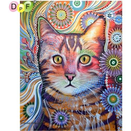 DPF DIY Color of the cat 5D diamond mosaic square crafts diamond embroidery needlework diamond painting cross stitch home decor