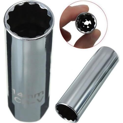 14mm 12 PT Point Remover Wrench MINI Spark Plug Socket Thin Wall 3/8" Drive For BMW For Mercedes For Toyota For Peugeot