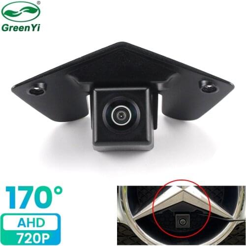 GreenYi 170° AHD 720P Car Front View Camera For Benz Mercedes Vito Viano A B C E G GL SLK GLK SL Logo Mark HD Camera