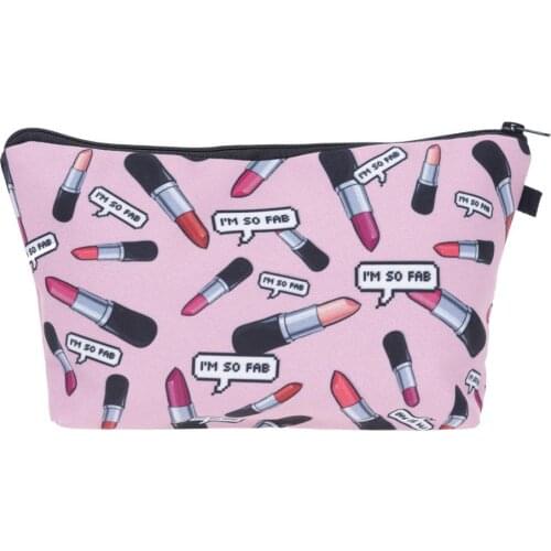 Cosmetic Bag rouge Fashion Print Women Brand makeup bags Cute bag headset candy Cosmetic printing Collection Casual men zipper