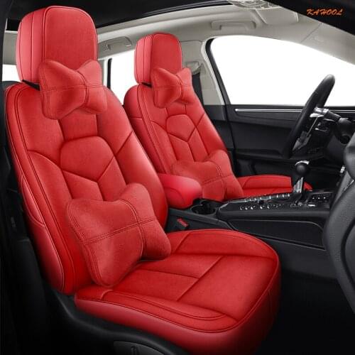 KAHOOL Custom Leather car seat cover For Volkswagen Passat Beetle Tuareg Tiguan Phaeton VW R36 Eos MAGOTAN Scirocco seat cars