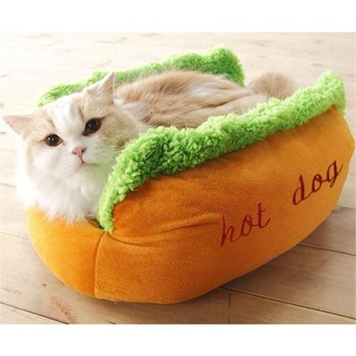 Hot Dog Dog Beds Removable Soft Mat Pet Sofa Cute Beds for Cozy Puppy Litter Cat Sleeping Cushion Chihuahua Teddy Nest Kennel