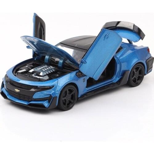 1: 32 Simulation Hornet Alloy Car Model Childrens Acousto-optic Return Force Toy Car Presents for Boys Blue