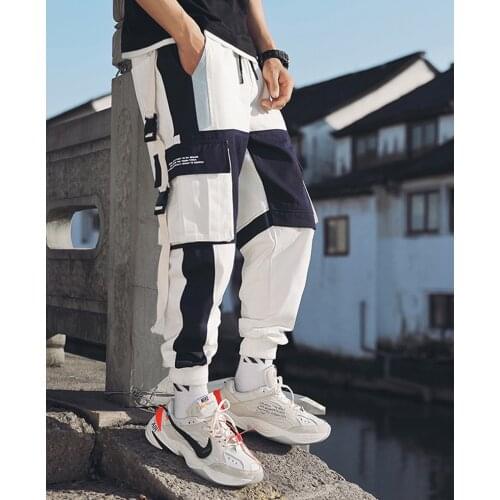 Men Fashion Hip Hop Cargo Pants Male Casual Harem Sports Multi Pockets Pants Harajuku Style Hipster Streetwear Pencil Pants