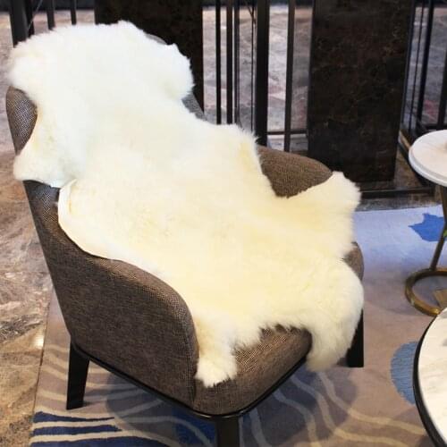 MUZZI Chair Cover Warm Hairy Carpet Seat Pad long Skin Fur Plain Fluffy Area Rugs 100% real Sheepskin original fsheepskin