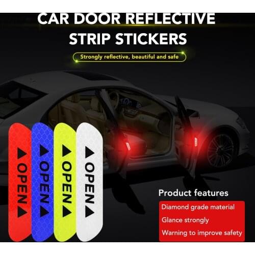 Car Door Stickers Safety Warning Mark OPEN Reflective Tape for BMW 1 2 3 4 5 6 7 Series X1 X3 X4 X5 X6 E60 E90 F07 F10 F15 F30