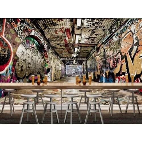 Custom mural 3d photo wallpaper Space street graffiti bar KTV background wall home improvement living room wallpaper for wall 3d