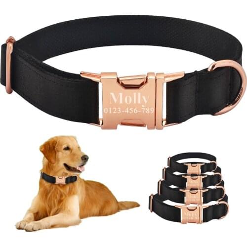 Free Engraving Dog Collar Personalized Adjustable Durable Nylon Dogs ID Name XS-L